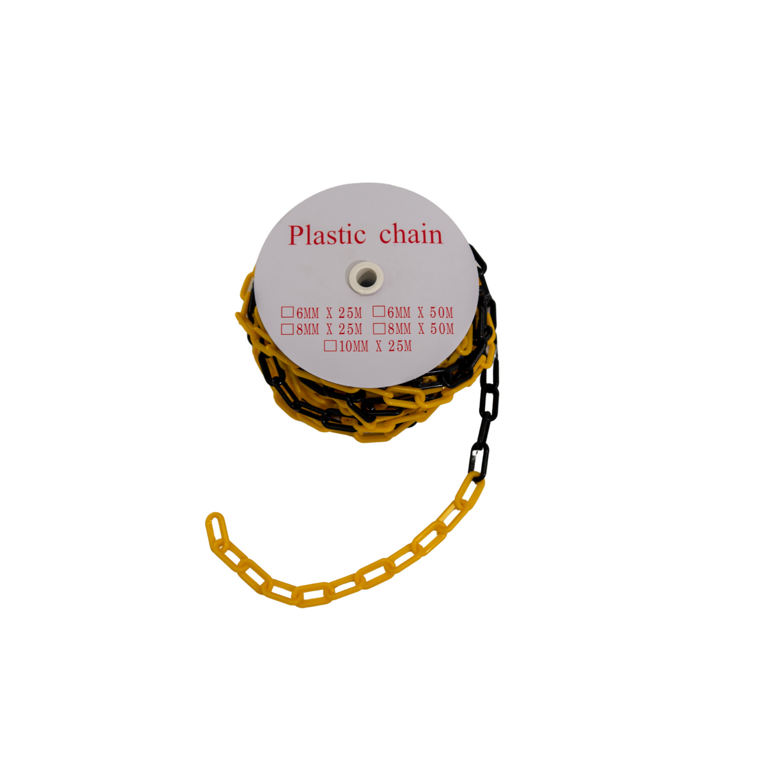 Plastic Chain Roll - Yellow| 8mm D x 25m