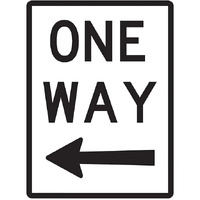 One Way Sign Left Arrow - 450x600mm