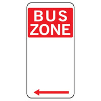 Bus Zone Left Arrow Sign - 225x450mm