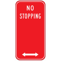 No Stopping Multi Directional Sign - 225x450mm