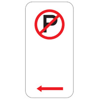 No Parking Left Arrow Sign -225x450mm