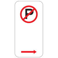 No Parking Right Arrow Sign -225x450mm