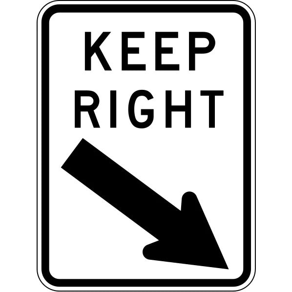 Keep Right Sign- 450x600mm
